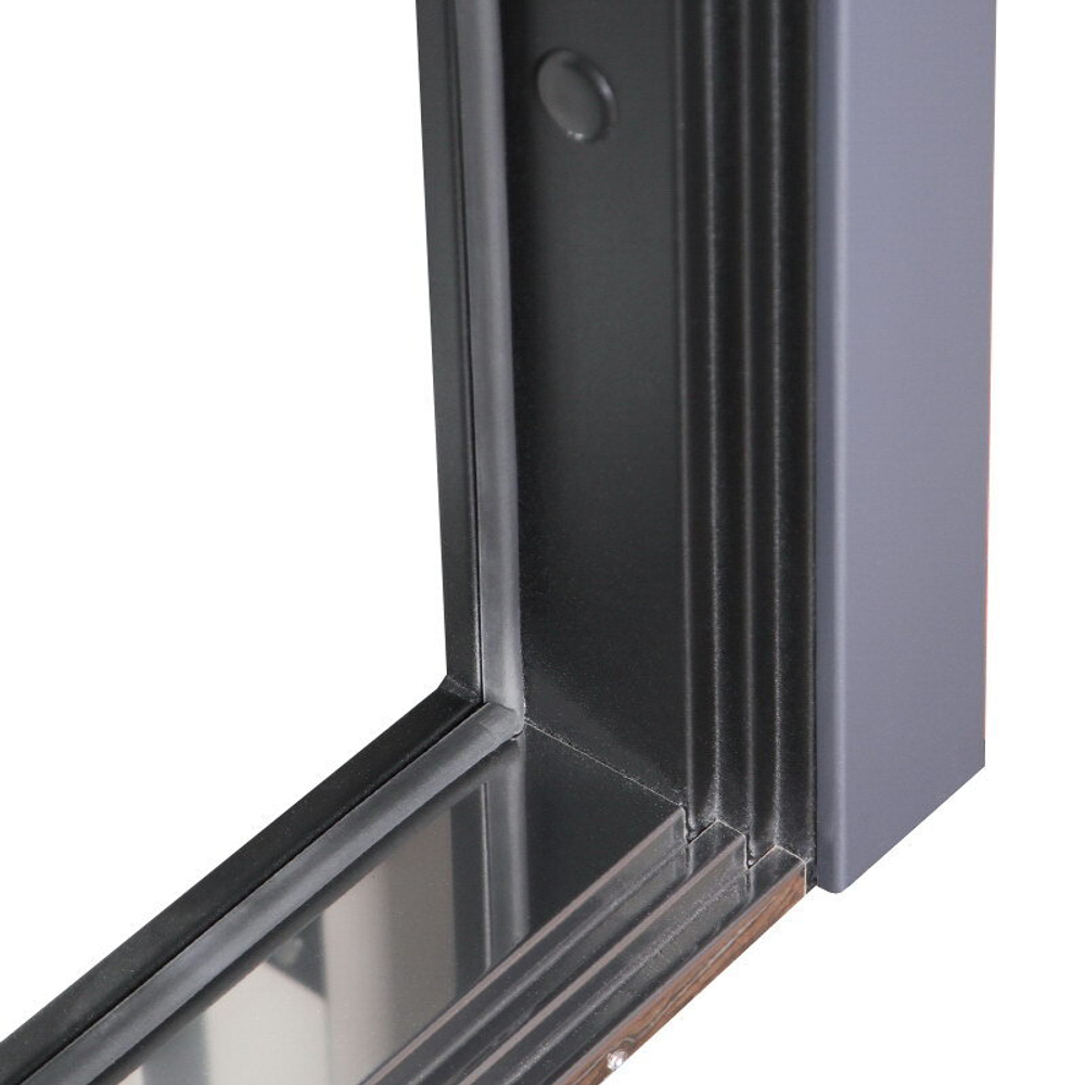 Входная металлическая дверь с зеркалом  Панорама "Вертикаль" графит / Большое зеркало капучино ZB 853-2 (темно-белый)