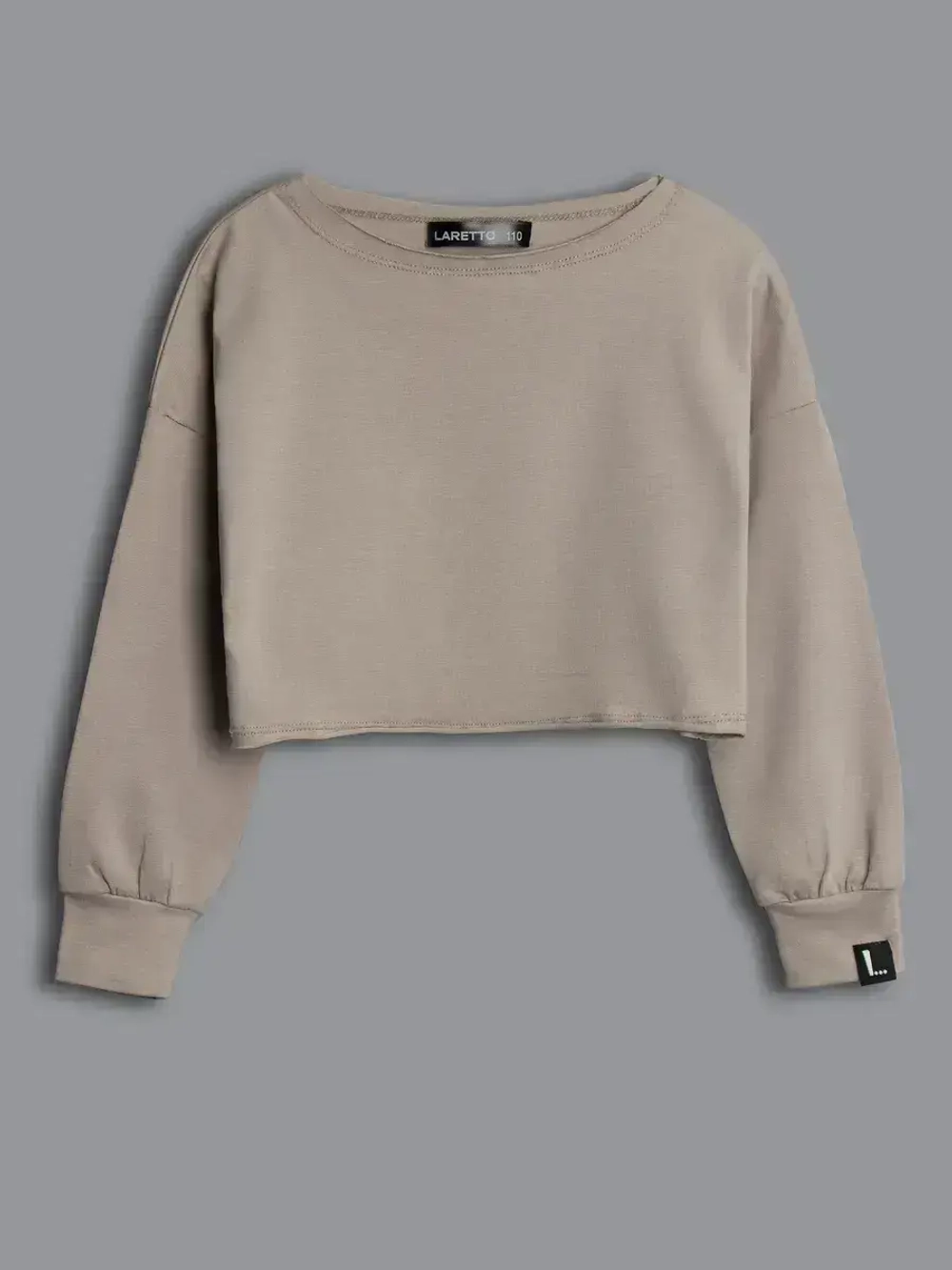 Лонгслив для девочки укороченный, бежевый