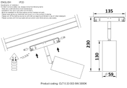 Светильник трековый магнитный Crystal Lux CLT 0.33 003 12W BL 3000K