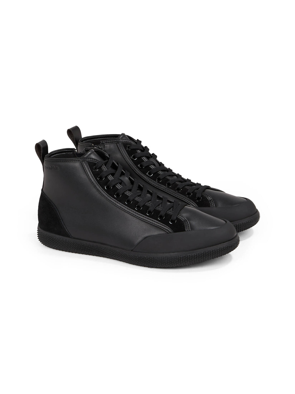 Кожаные кроссовки Calvin Klein - черный(HM0HM01586)