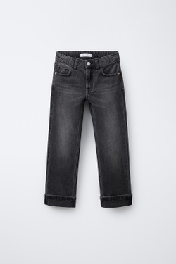ZARA ДЖИНСЫ ПРЯМОГО КРОЯ, ЧЕРНЫЙ