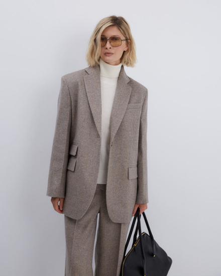 Жакет из смесового кашемира Лоро Пиана елочка