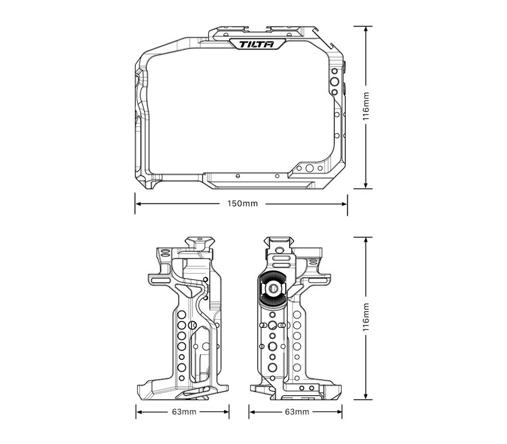 Клетка Tilta Pro Camera Cage Kit для Sony A7 IV черная (TA-T30-B-B)
