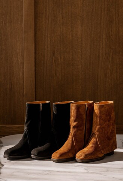 Ботильоны из натуральной замши на устойчивом каблуке SENSORY SELLA