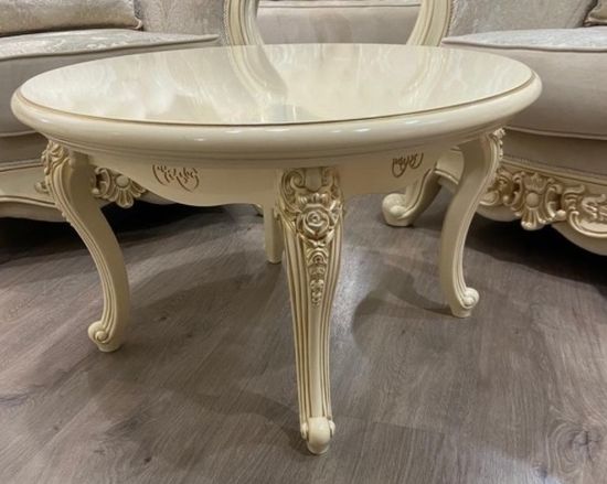 Стол журнальный ДЖОКОНДА  круглый крем глянец