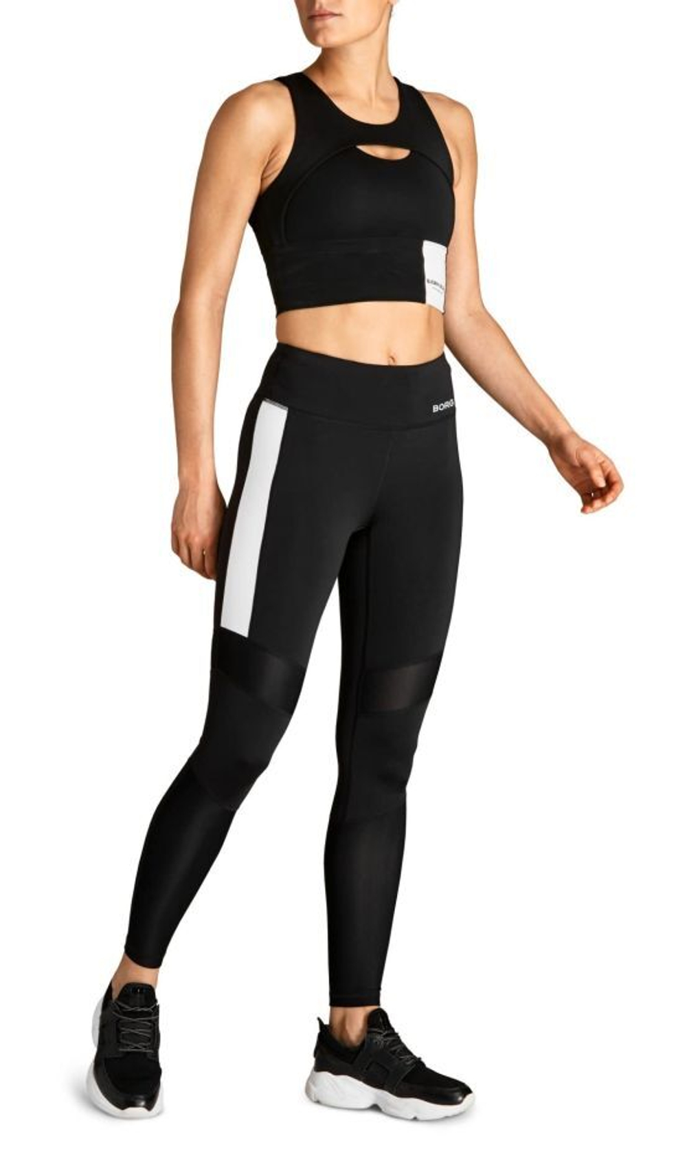 Женский топ теннисный Björn Borg Overlap Crop Top W STHLM - black beauty