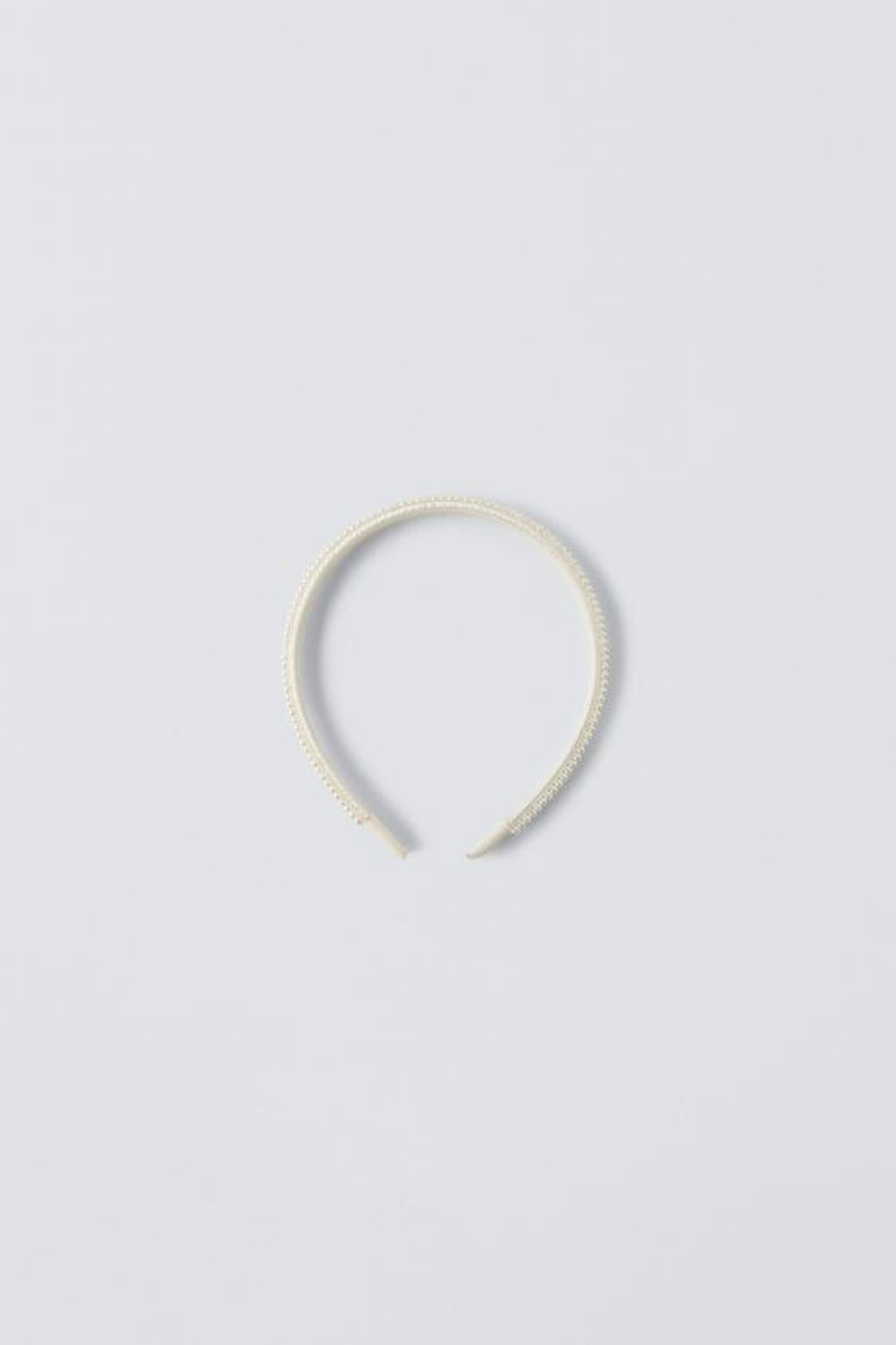 ZARA ОБОДОК С БУСИНАМИ, БЕЛЫЙ