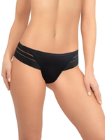 Трусики-бразилиана с полосочками на задней части (Размер: M) (Цвет: черный)