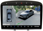 Магнитола для Peugeot 308 2007-2014, 408 2012-2022 - Teyes CC3-2K-360 на Android 10, 2K QLED, 6Гб+128Гб, CarPlay, 4G SIM-слот, 4 камеры в комплекте
