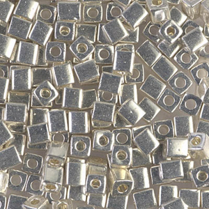 Miyuki Square Beads 4 mm Galvanized Silver