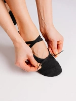 Балетки для танцев и гимнастики на резинке, черные