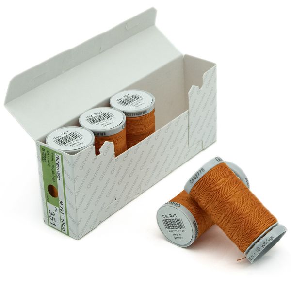 Нитки суперкрепкие Gutermann Extra Strong M782 №40 (100 метров), 5 кат. | 351 оранжевый