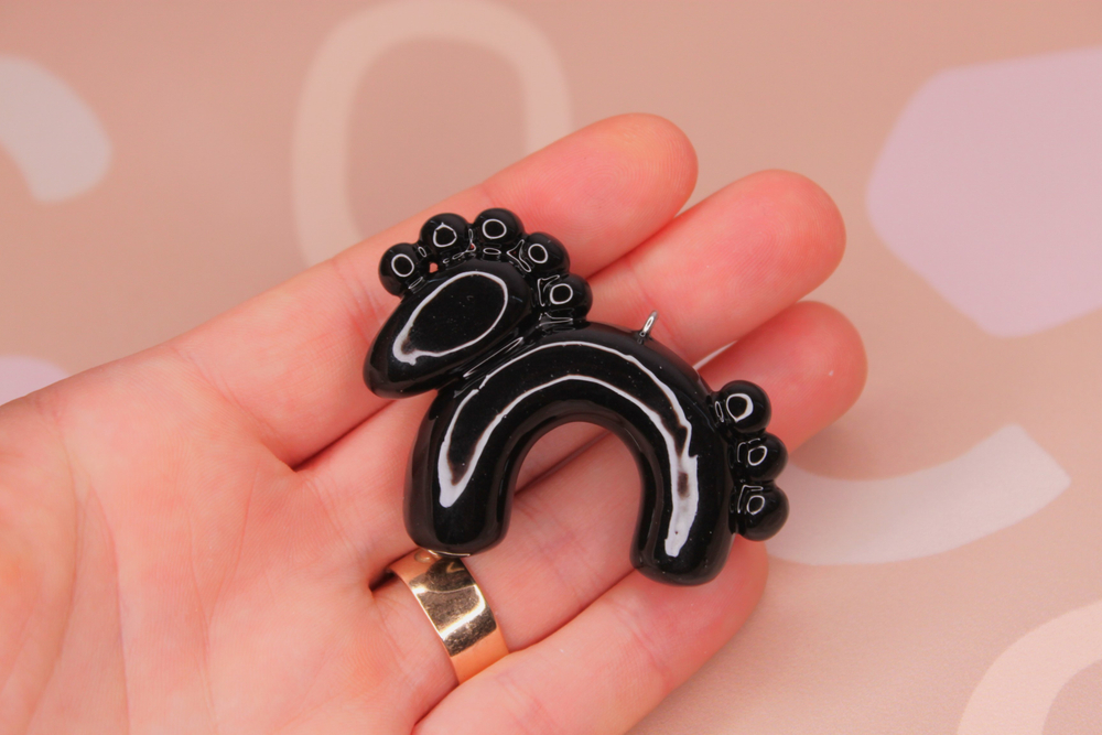 Подвеска Лошадка полимерная глина 50х43 мм