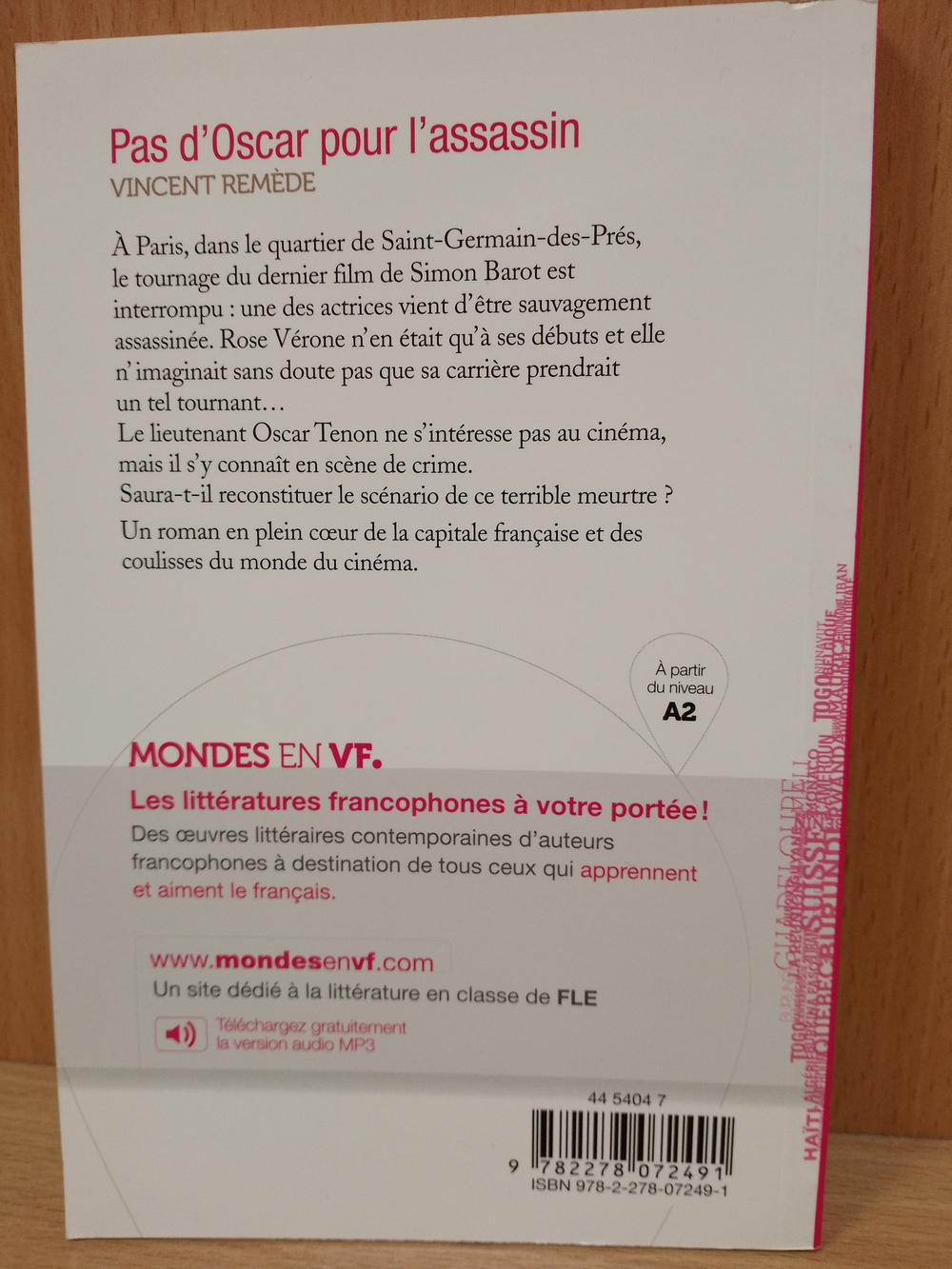 Mondes en VF - Pas d'Oscar pour l'assassin - Niv. A2 - Livre + audios