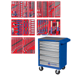 МАСТАК (52-06270B) Набор инструментов "ЛИДЕР" в синей тележке, 270 предметов