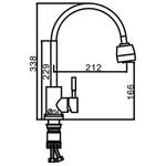 Смеситель для кухни, Frap, гибк излив, с картриджем, нерж, F44899-1