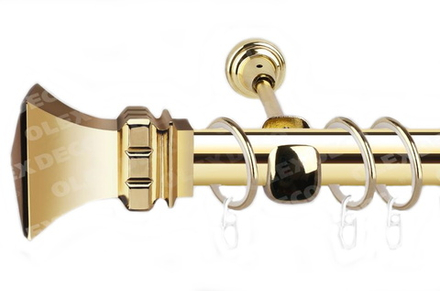 Карниз кованый для штор Верона d25 однорядный, цвет золото глянец