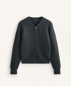 Oysho Куртка из рельефной ткани на молнии, темно-серый