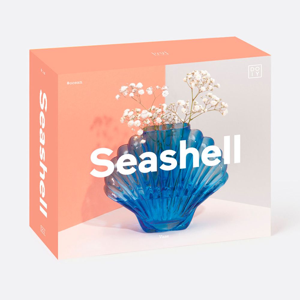 Ваза для цветов Seashell, 18,5 см, голубая