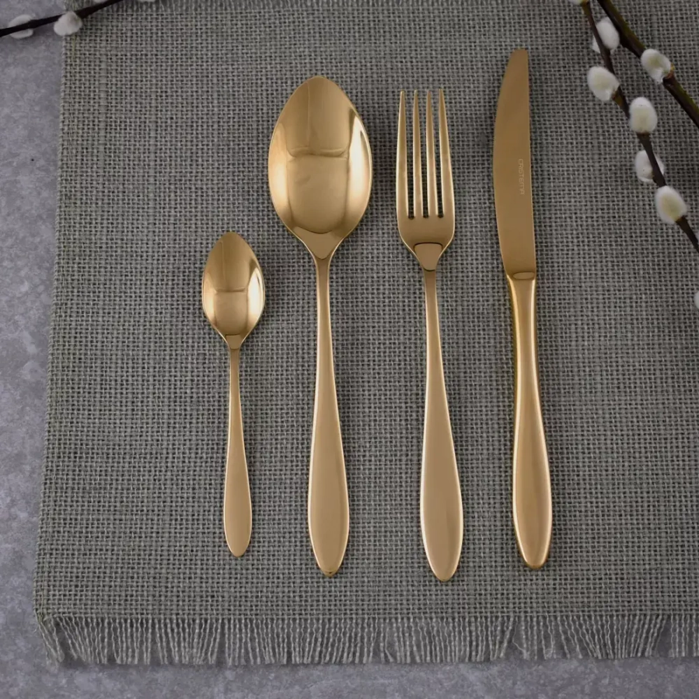 Набор столовых приборов 24 предмета на 6 персон Cristema Colombo золотой