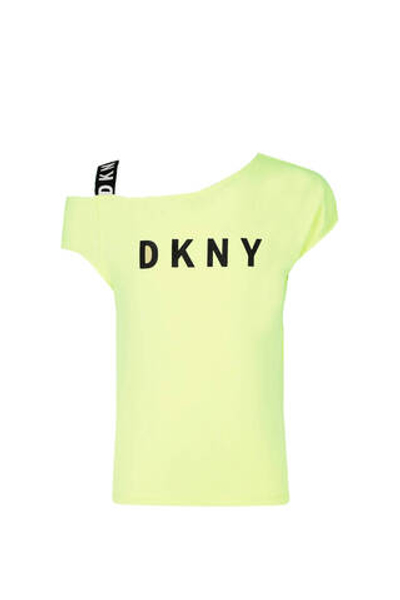 футболка fancy DKNY Kids - лимонный(D35R44)