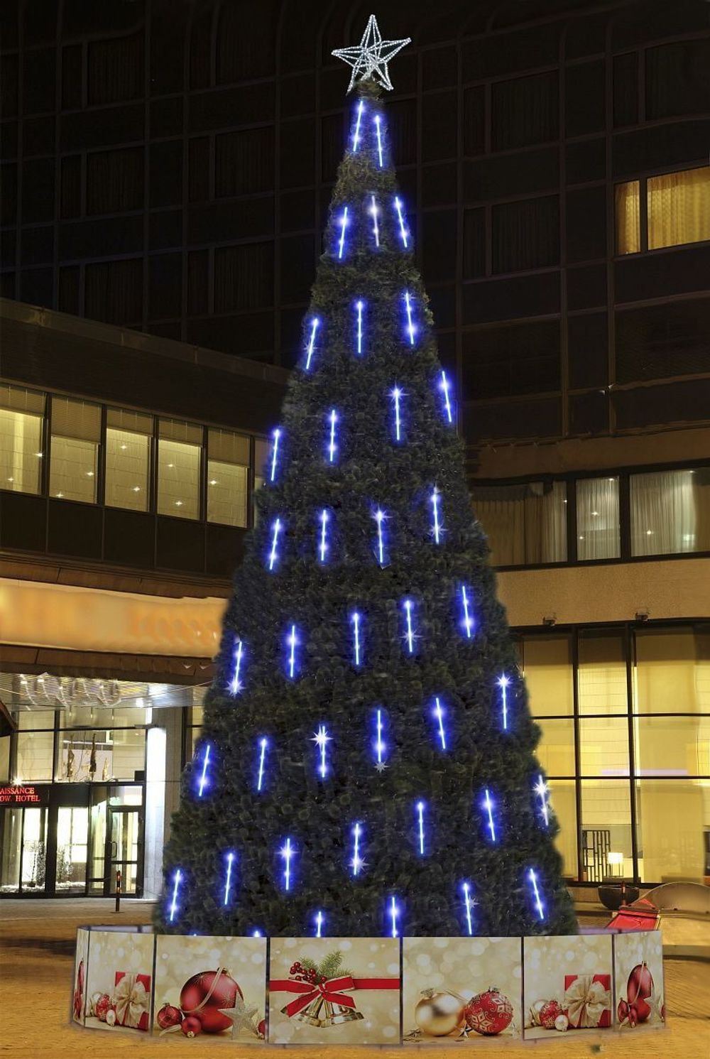 Уличная Гирлянда: холодный белый "Тающие сосульки" для елок от 3 до 19 м