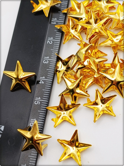 Клепки "Звёзды" золотистые с цапами для декора.