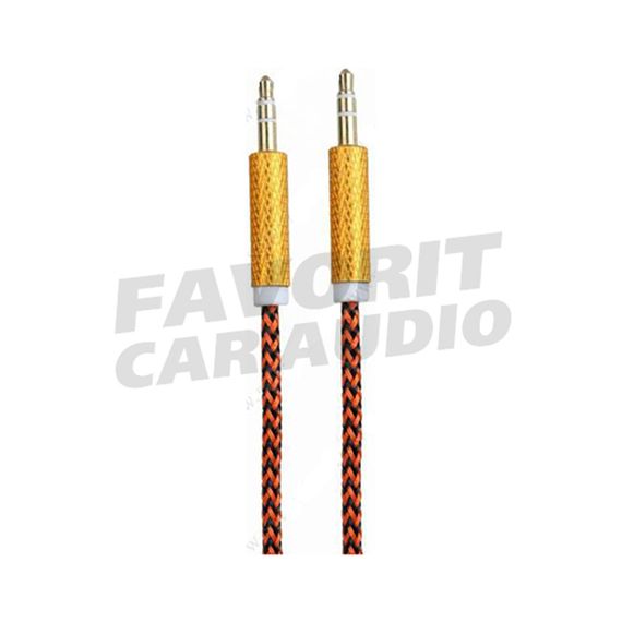 Кабель AUX, Jack 3,5mm(m) - Jack 3,5mm(m) OXION AUX006, 1.0м, круглый, ткань, цвет: оранжевый