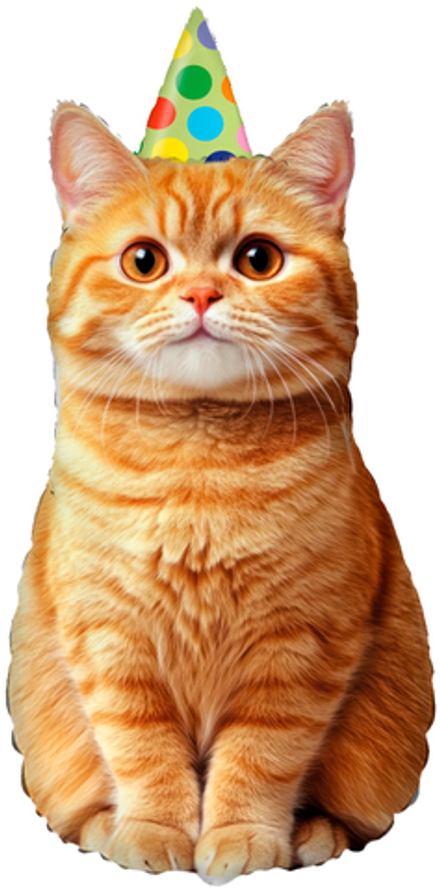 Шар с клапаном (17''/43 см) Мини-фигура, Котик в колпачке, 5 шт. в уп.