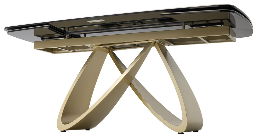 Стол М-City DISAUR Паласио (Palacio) 180 Гранд Жаде (Gloss Grand Jade), керамика на стекле, Шампань