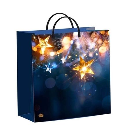Подарочные пакеты "Сияние звезды" 30х30+10см 150мкм (1/40шт)