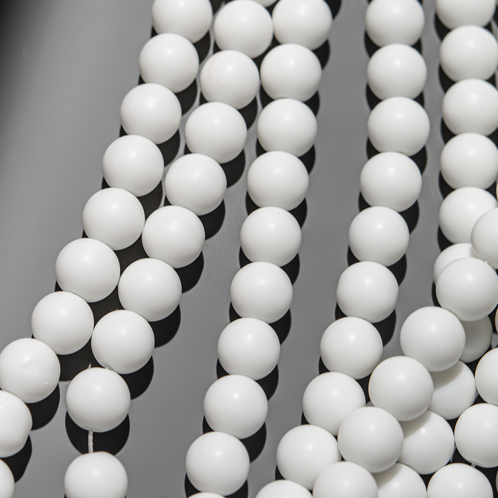 Керамические бусины, матовый белый, шар 10,2мм