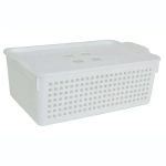 Корзинка Лофт 3,8л 295х105 мм с крышкой (белый)