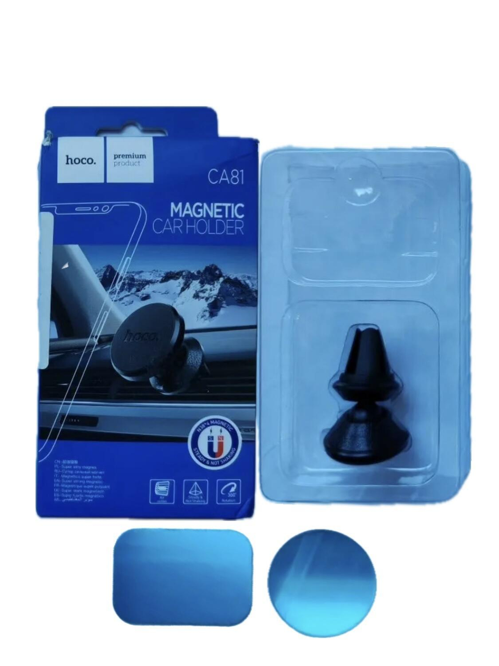 Автомобильный магнитный держатель для телефона Hoco QY08 (магнит на присоске)