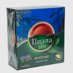 ЧАЙ PIALA GOLD ЧЕРНЫЙ ВЕЧЕРНИЙ 100ПАК 150ГР