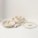 Набор посуды для приготовления со съемной ручкой smart ceramic, 7 предметов, цвета топленого молока