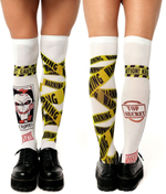 Белые гольфы с принтом по мотивам Пилы (Цвет: белый)