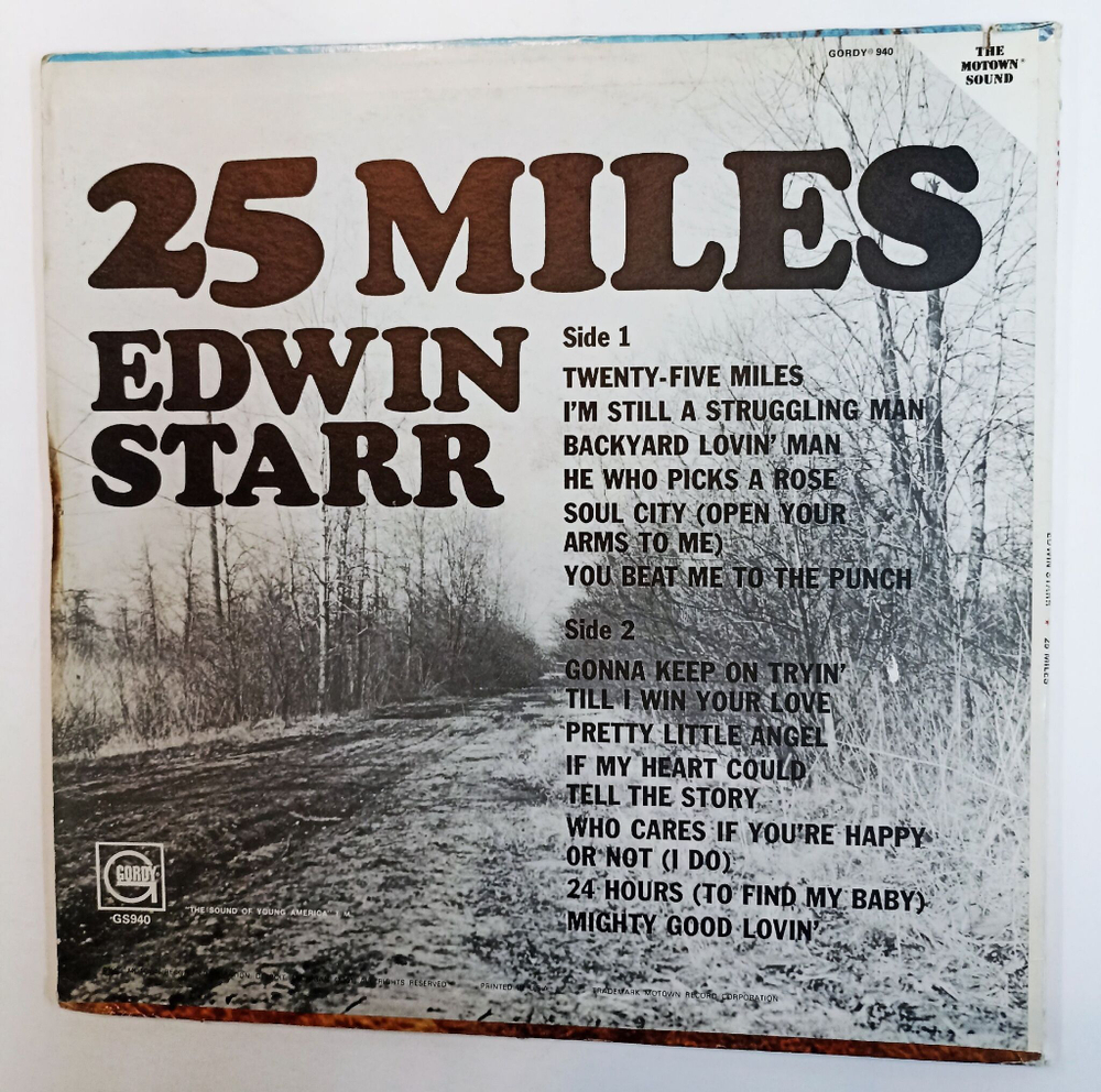 Винтажная виниловая пластинка LP Edwin Starr 25 Miles (USA 1969)