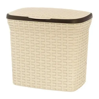 Контейнер для стирального порошка 10л Ротанг бежевый/Латте