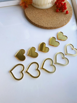 Сердечки набор ( контурные + литые), 10 шт