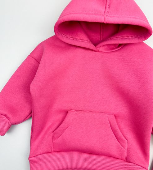 Комплект из футера с начесом, Фуксия