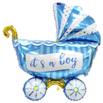 Шар Фольгированный Коляска детская голубая (Голубой)