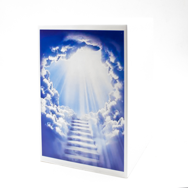 Урна для праха "Галерея" белая Небо