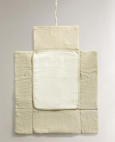 ZARA HOME ДЕТСКИЙ ПЕЛЕНАЛЬНЫЙ КОВРИК В ПОЛОСКУ, ЗЕЛЕНЫЙ