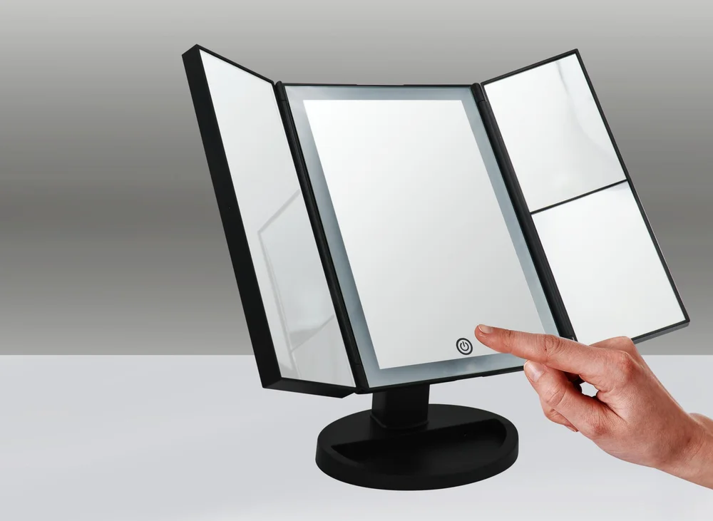 Зеркало косметич. настольное RIDDER Vivian M 1х/2х/5х-увелич. LED сенсор USB чёрный