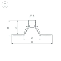 Профиль COMFORT10-V-FANTOM-2000 BLACK (Arlight, Алюминий) 052541