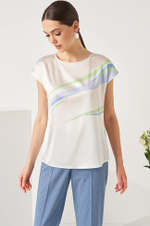 22844 Блузка женская (молочно-голубой)