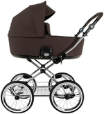 Детская коляска Roan Bass Next Classic d14 2.0 3 в 1 с автокреслом Tutis Elo Lux EduSky Black BSNC/93/2 Turkish Coffe/Black/руч.Cappuccino