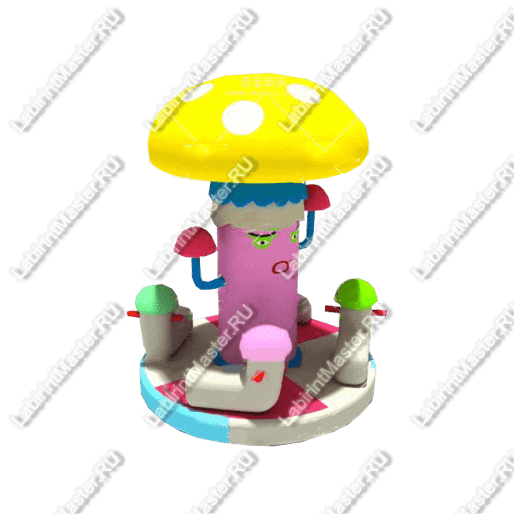 Электрическая карусель детская 4KIDS "Гриб"