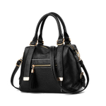 Стильная женская повседневная чёрная сумочка из экокожи Dublecity 2002-1